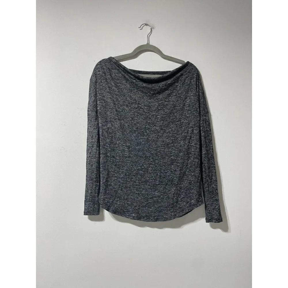 Carmen Marc Valvo Grey Boatneck Zipper Detail Blouse Size Small - Picture 1 of 5